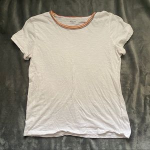 White rainbow stripe Madewell t shirt